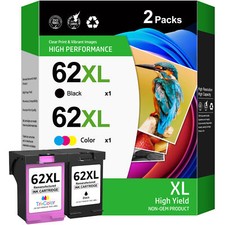 62XL XXL Black Color Ink Cartridges for HP 62 OfficeJet 5740 Envy 5660 7640 7645