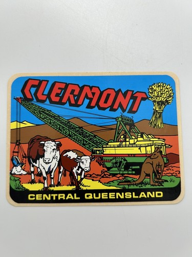 Vintage Clermont Central Qld Australia Unused Sticker 8 Cms X 10 Cms Vivid - Picture 4 of 4