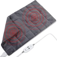 Extra Large Heating Pad with Massager 33"X18",Weighted Heated Pads for Back Pain