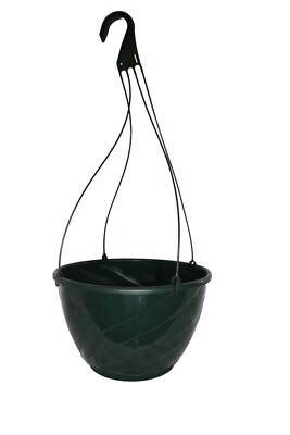 12'' GREEN Plastic Hanging Baskets {Set of 5} - DECO SWIRL