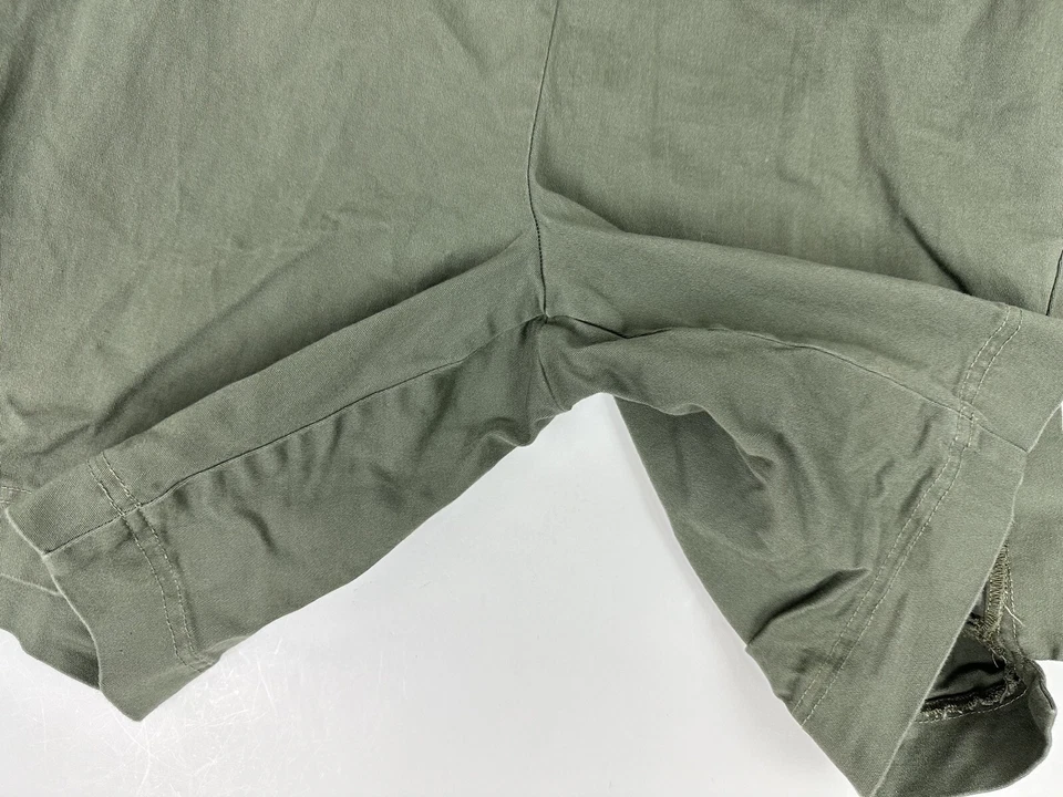 Pantalones Cortos Longline Vintage M Años 90 Hace Años 50 Verde Oliva Elástico Algodón Minimalista Mamá Foto 4 de 4