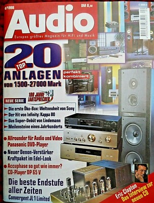 AUDIO 4/98,INTERVIEW ERIC CLAPTON,ACCUPHASE DP 65 V,CONVERGENT JL1,CLASSE CAP 80