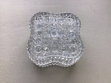 Vintage Pressed Glass 2 1/2" x 2 1/2" x 1 9/16" Trinket Box with Lid