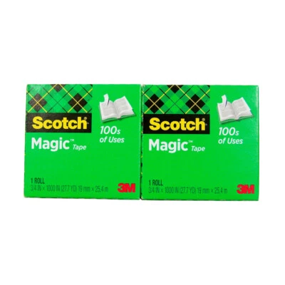 3M Scotch Magic Tape Refill Rolls #810 Matte Finish (3/4" x 1000 Inches) 2 Pack