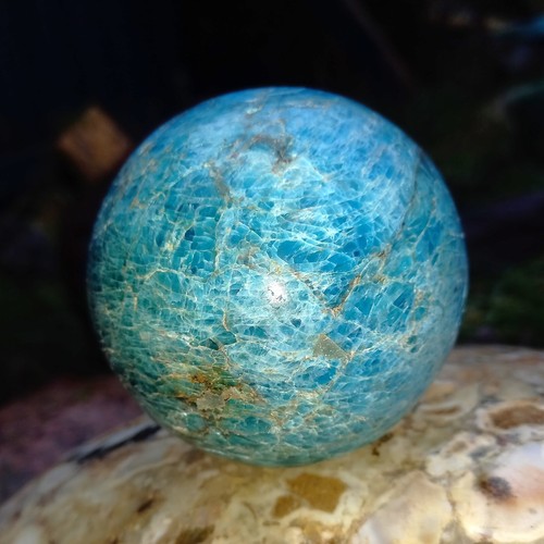 blauer Apatit Kugel Sphere 8,5cm Motivation blue Apatite Zen Garten Optimismus - Bild 6 von 6