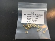 Brass Clock Bushing KWM+ Size L69 3.5 mm x 1.5 mm 2.1 mm bore 20 pack