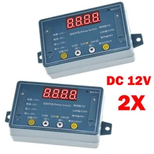 2pc DC12V 10A Adjustable Time Delay Relay Modules LED Digital Timer Switch +Case