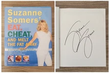 Suzanne Somers Signed Eat Cheat Hardcover Book Actress LEGEND RAD