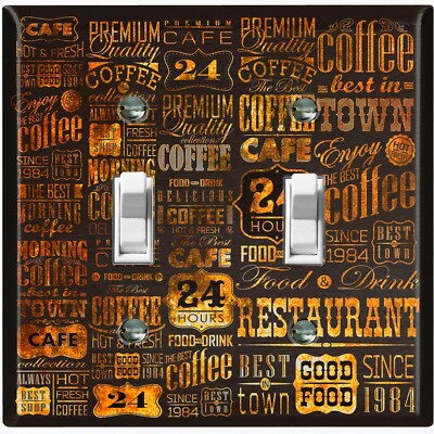 Metal Light Switch Cover Wall Plate For Kitchen Coffee Sign Cafe Diner COF028