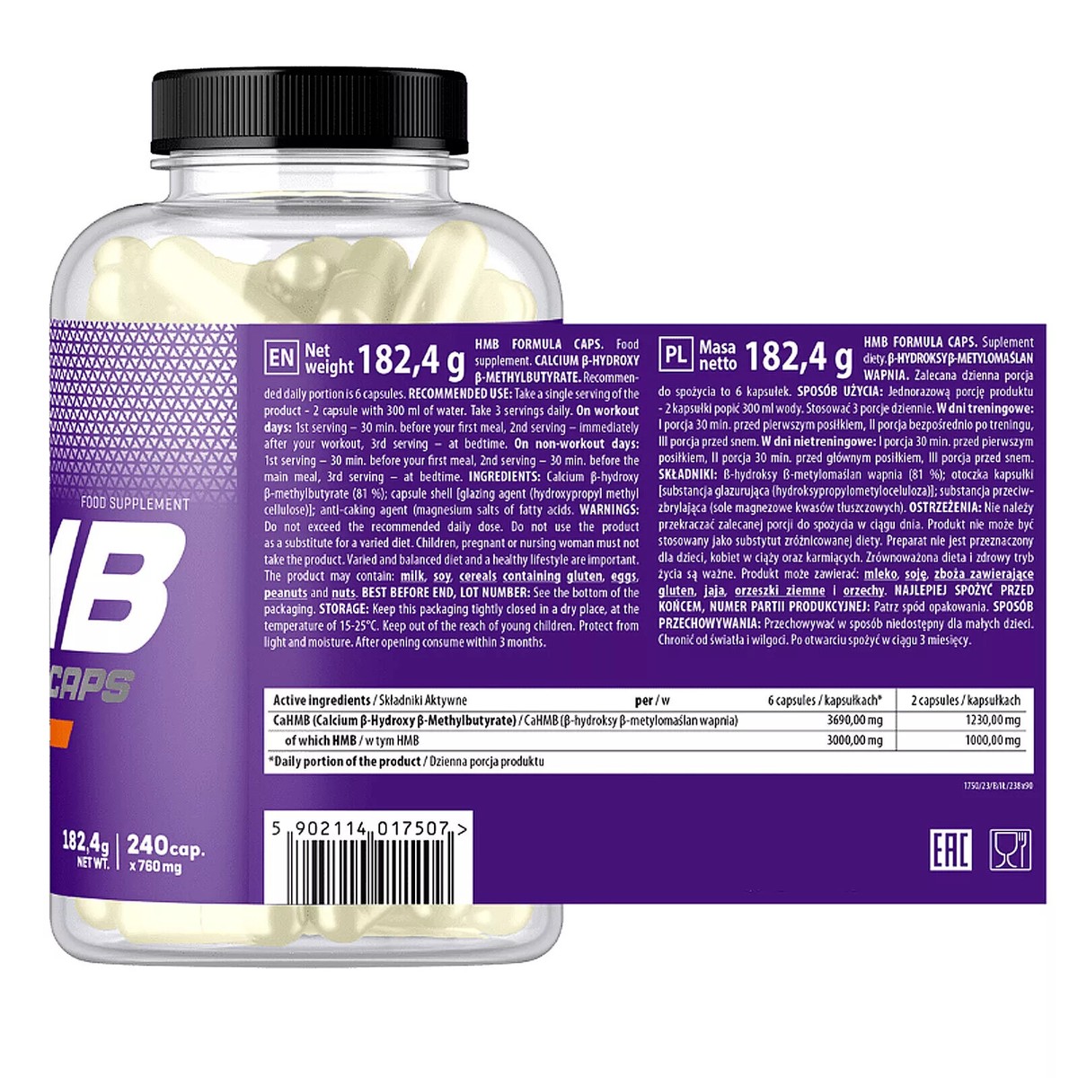 HMB SUPPLEMENTS - Reduces Body Fat & Lean Muscle Growth