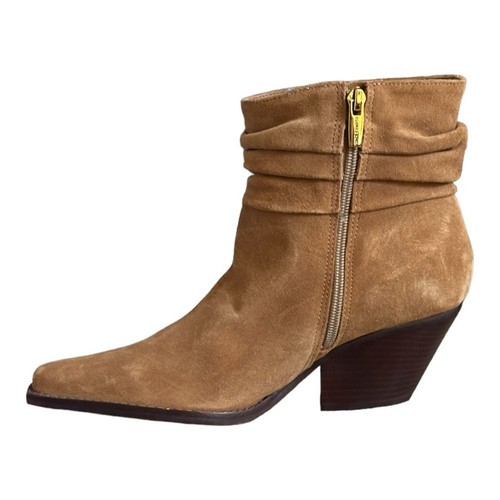 Vince Camuto Nerlinji Western Slouch Leather Ankle Boots Size 8 Suede Point Toe - Picture 6 of 10