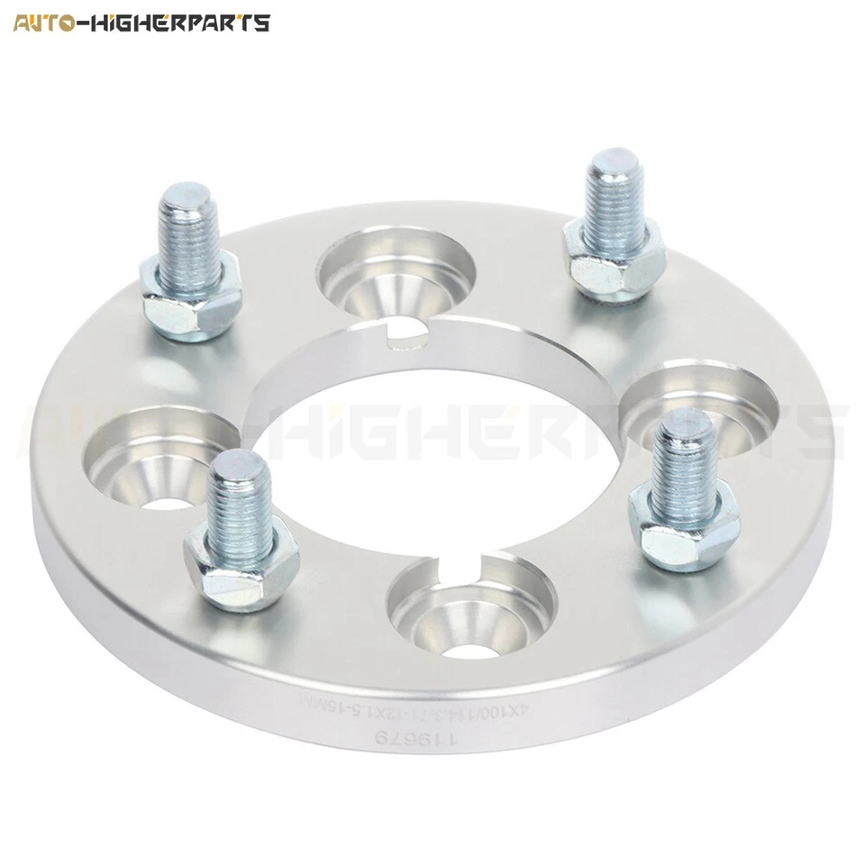 Para Toyota Corolla 1993-2002 4x 15 mm espaciadores de rueda plateados 4x100 a 4x114,3 tacos Foto 2 de 4