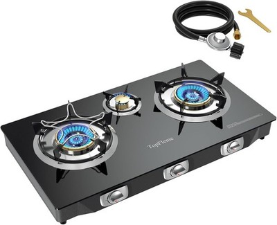 3 Burner 32,300 BTU Propane Stove Tempered Glass