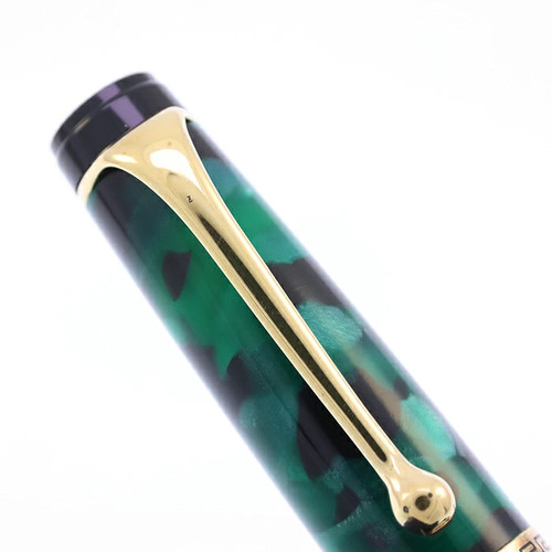 Penna stilografica AURORA Optima verde F usata - Foto 8 di 9