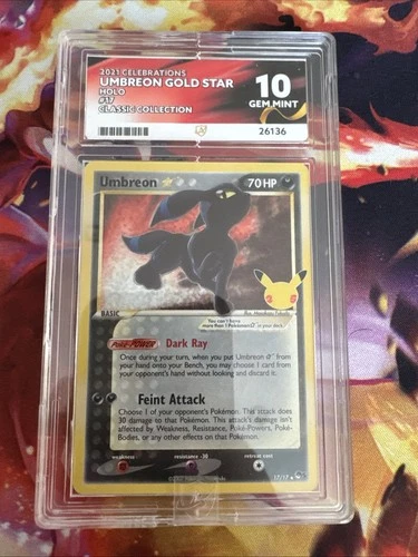 Pokémon Umbreon TCG Gold Star Ace 10 Celebrations Card 17/17