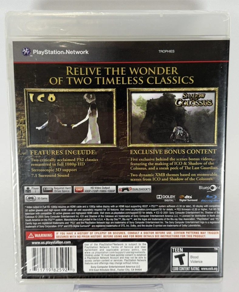 THE ICO & SHADOW OF THE COLOSSUS COLLECTION - SONY PS3 PLAYSTATION 3 *BRAND NEW* - Image 2 of 2