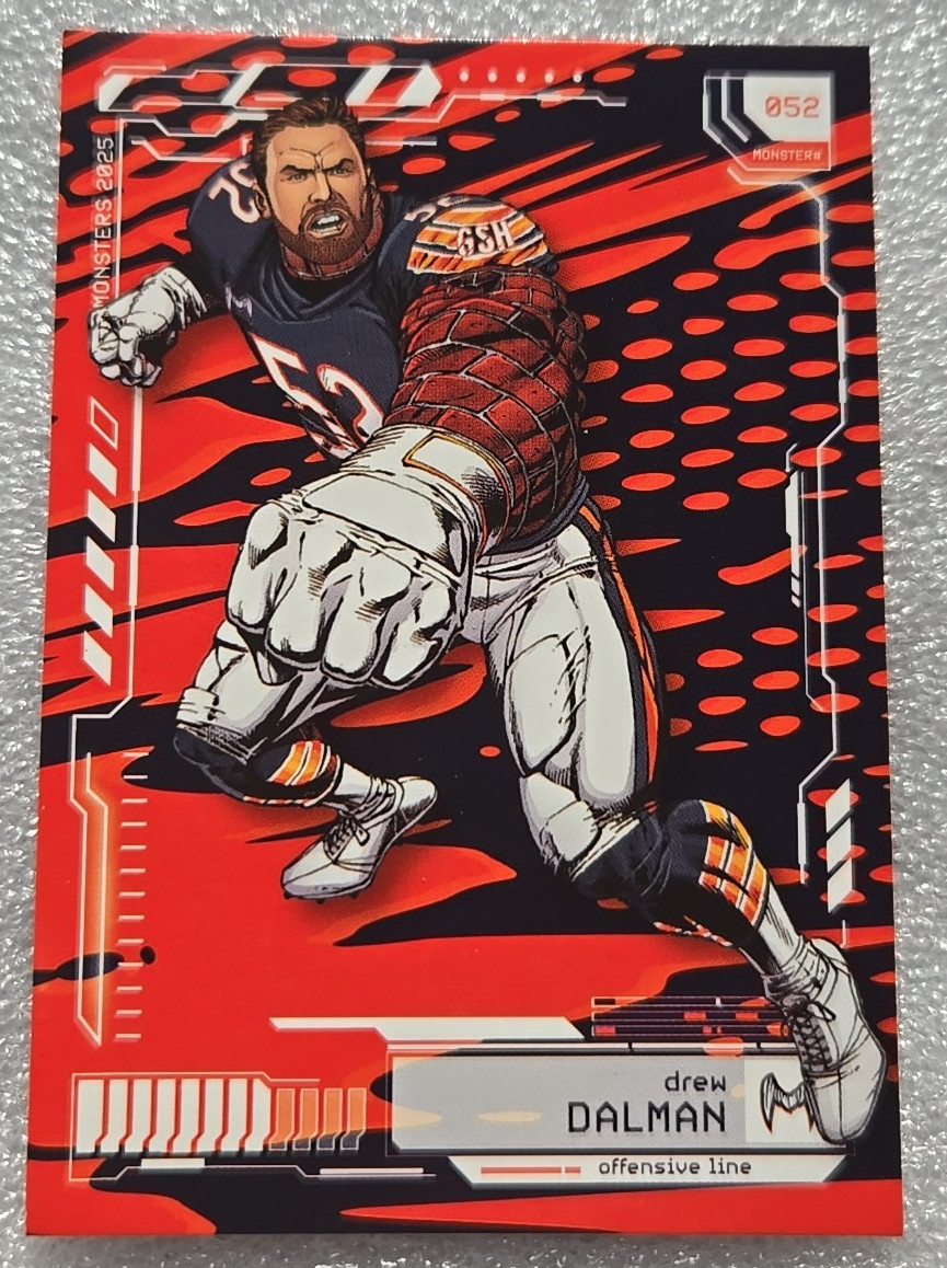 2025 CHICAGO BEARS DREW DALMAN PANINI MONSTERS OF THE MIDWAY SP