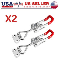 2Pcs Heavy Duty Steel Toggle Latch Catches Adjustable Lock Clamp For Boxes Case.