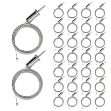 30 Pack Hexagon Garage Lights Suspension Cables Kit Steel Hanging Chains 1m /...