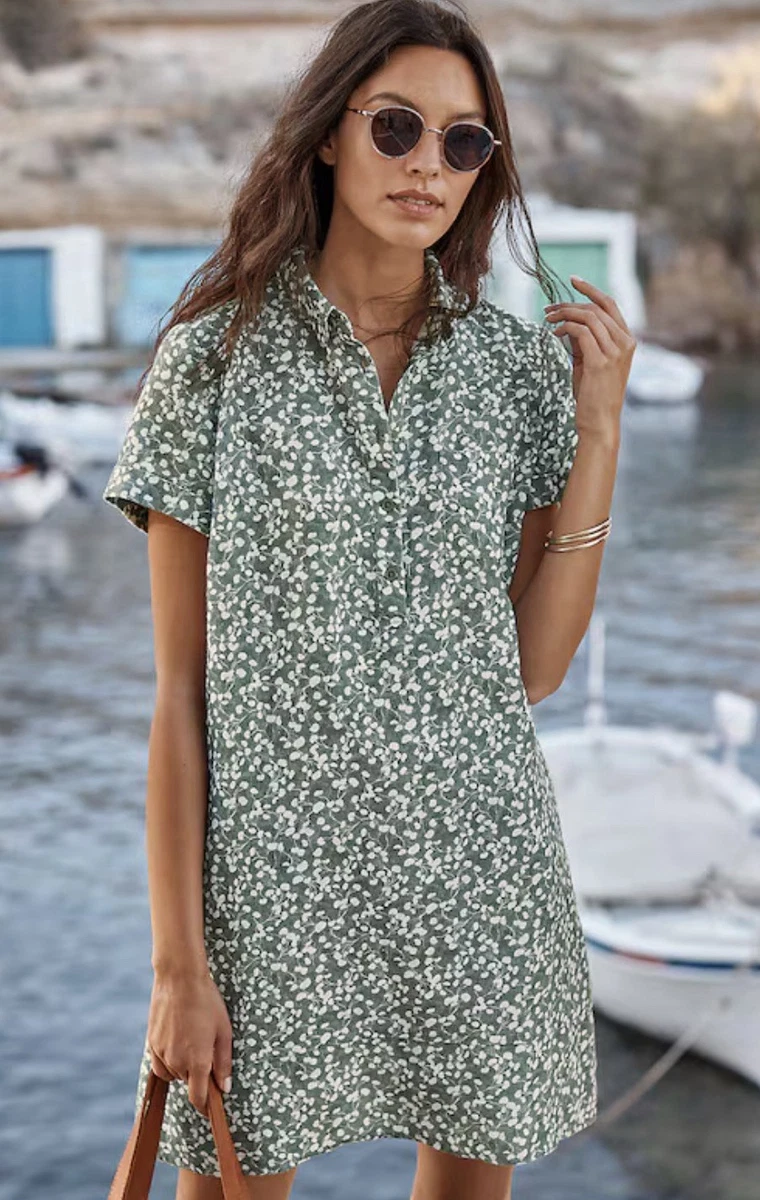 garnet hill organic cotton embroidered gauze tunic dress Lana Organic-Cotton Embroidered Dress