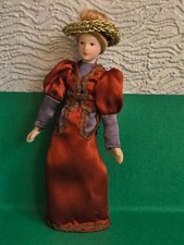 doll house accessories lady figure in period dress  1.12 th C