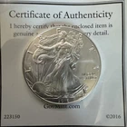 2016 American Silver Eagle With Coa .999 Fine Silver 1 Dollar Coin￼