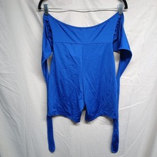 Women Size Medium Blue Stretch 1-Piece Tie-Back Romper Shorts