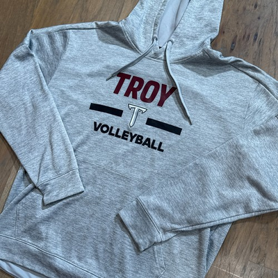 #ad Troy Trojans Hoodie Mens XL Gray Adidas Climawarm Team Issue Volleyball Pullover $29.95