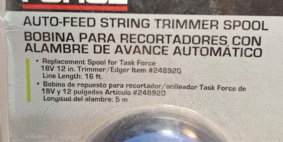 Task Force Trimmer Spool #249845 16ft New Sealed  - Image 3 of 4