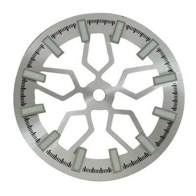 1Pc Silver 28.5mm Watch Dial Green Luminous For NH70 Watch Movement Upgrade