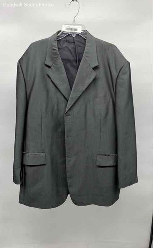 Vittorio St. Angelo Mens Gray Pockets Long Sleeve Three-Button Blazer Jacket