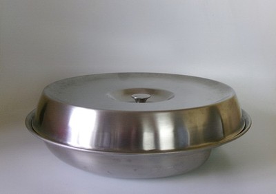 ALTE HALL EDELSTAHL R WELCH ZWEITEILIGE SCHALE 250mm QUER - GUTER ZUSTAND