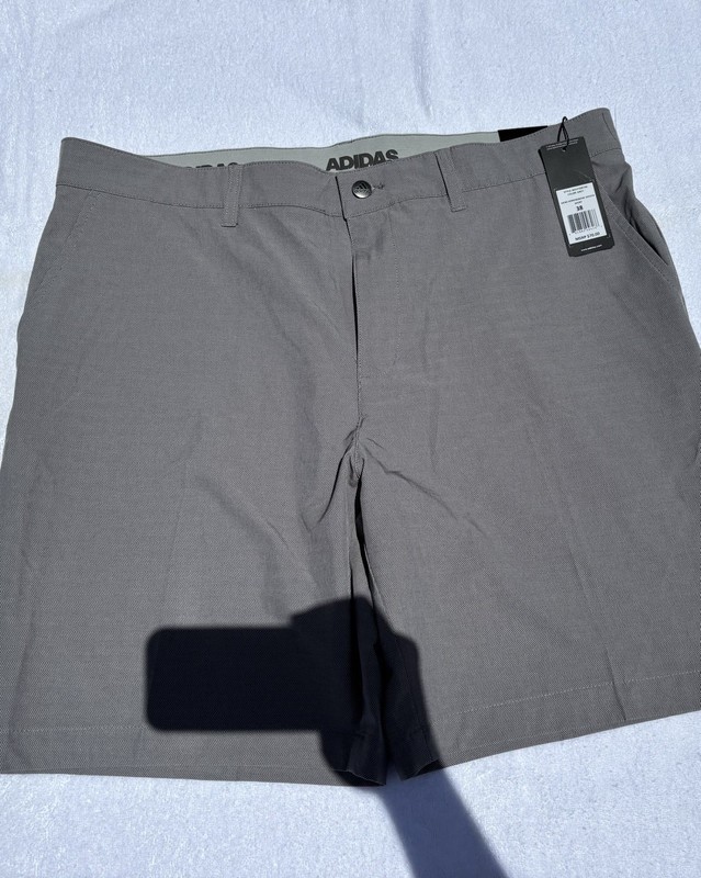 New with Tags adidas Ultimate365 Men's Herringbone Woven Short In Grey SZ-38 