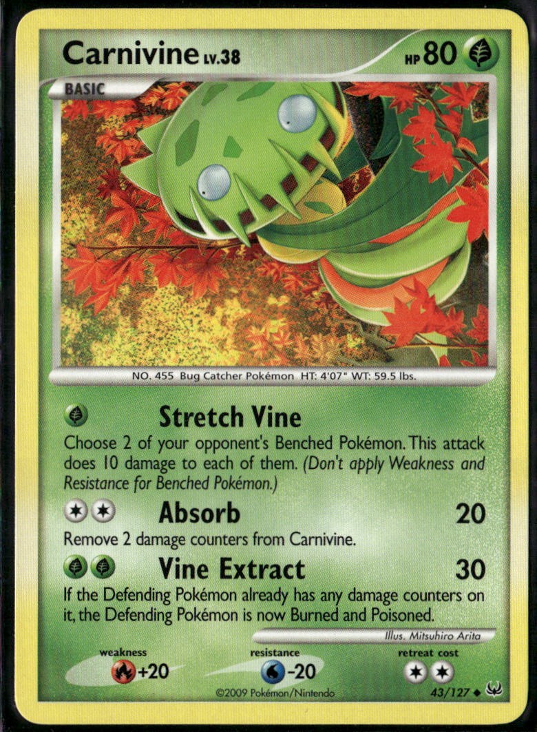 Carnivine 43/127 Uncommon Platinum LP Pokemon Card