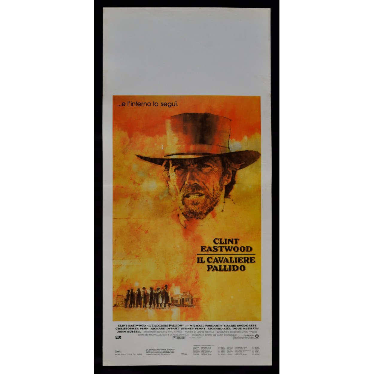 Locandina originale film Il cavaliere pallido (1985) - Regia di Clint Eastwood