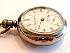 18SZ-Elgin Pocket Watch in nice Case,56MM Winds, sets, don't Run,For Repair-15 j
