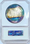 1881-S Gem BU + Morgan Neon Rainbow Reverse Color Toned Awesome Appeal