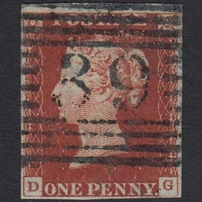 W16_26 GB QV 1841 1d RED-BROWN PLATE 48 SG8-B1(1) DG FU BEAULY 39