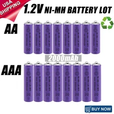 AA AAA Rechargeable Batteries Battery 1.2V 2000mAh AA AAA Battery LOT