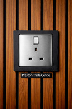 Acoustic Wood Wall Panel socket 1-Gang  SPACER WITH BACK BOX  FREE 50mm SCREWS