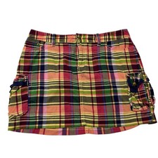 Ralph Lauren Skirt Madras Plaid Mini Girls 16 Preppy Scholl Country Club