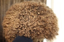 Light Brown Genuine Handmade Goat Papakha hat Caucasus Mountain man Army,Woolcap