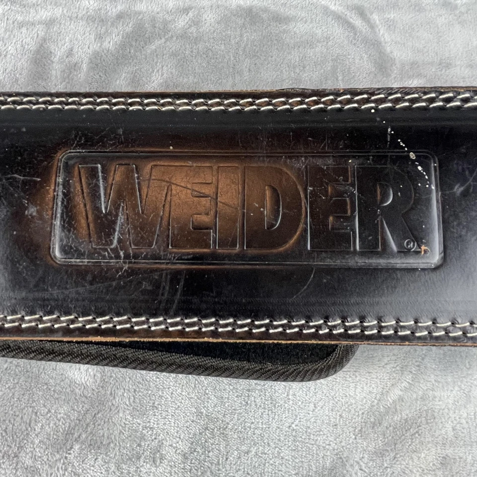 Cinturón de Levantamiento de Pesas Weider Soporte para Espalda Cuero Negro Talla L-XL Gimnasio Entrenamiento Foto 2 de 4