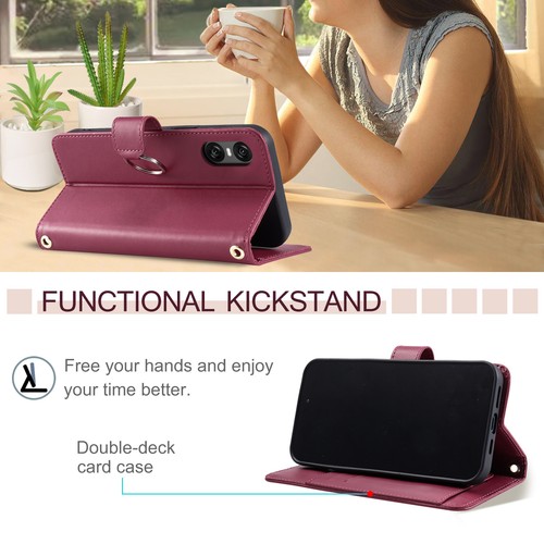 Leather 4 Card Wallet Case Bag Cover Flip Stand Hot Women Girl For Various Phone - Picture 5 of 15