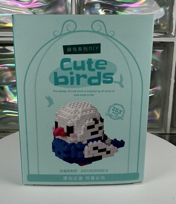 Cute Birds Klemmbausteine Blocks Vogel 253 PCS Weiß Blau 7,6 x 10 x 5,5 cm OVP