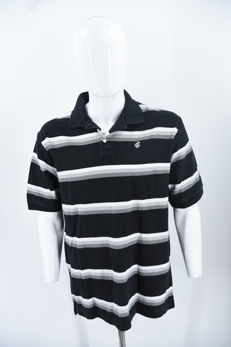 Polo Sport ラガーシャツ XL 黒 100%　90sコレクターさま専用 Rocawear Colorblock Striped Polo Shirt Jay-Z Mens XL - Black