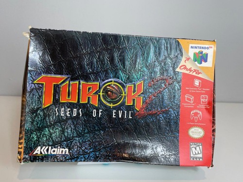 Turok 2 Seed of Evil N64 Nintendo 64 Complete Game w Poster - Box Crushed - Picture 7 of 9