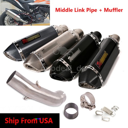 Slip on 51mm Exhaust Muffler Tip Middle Pipe Modified For DUKE 390 125 250 RC390