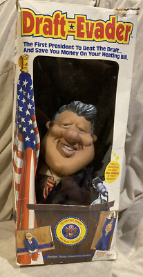Bill Clinton Draft Evader Doll approx 27  Long Blocks Door Drafts w/Box *NEW