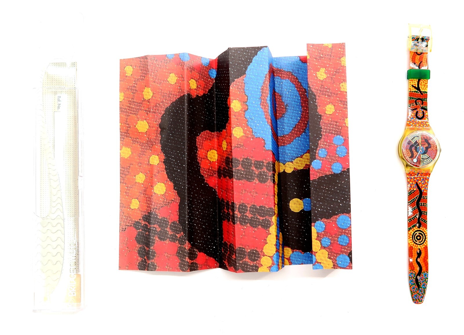 Swatch Artist Watch WANAYARRA GJ116 by Bridget Mutji with Case Papers Print